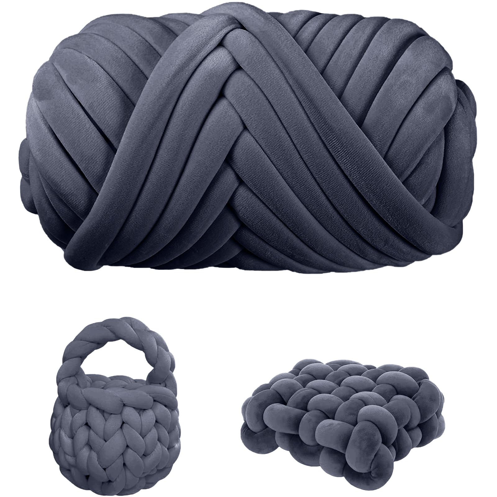 Maxee Dicke Wolle Garn 500g, Chunky Yarn XXL Wolle zum Handstricke, Sperrige Textilgarn zum häkeln für körbe, Decke, Kissen, Rucksack