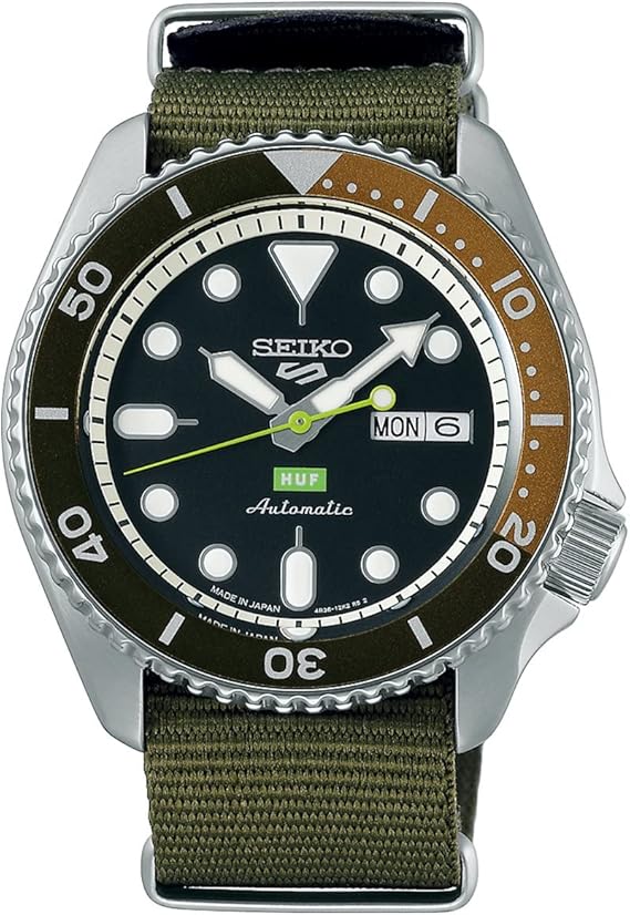 Amazon セイコーウオッチ 腕時計 ファイブスポーツ 5sports Huf Limited Edition 5 Sports Sbsa163 メンズ グリーン メンズ腕時計 腕時計 通販