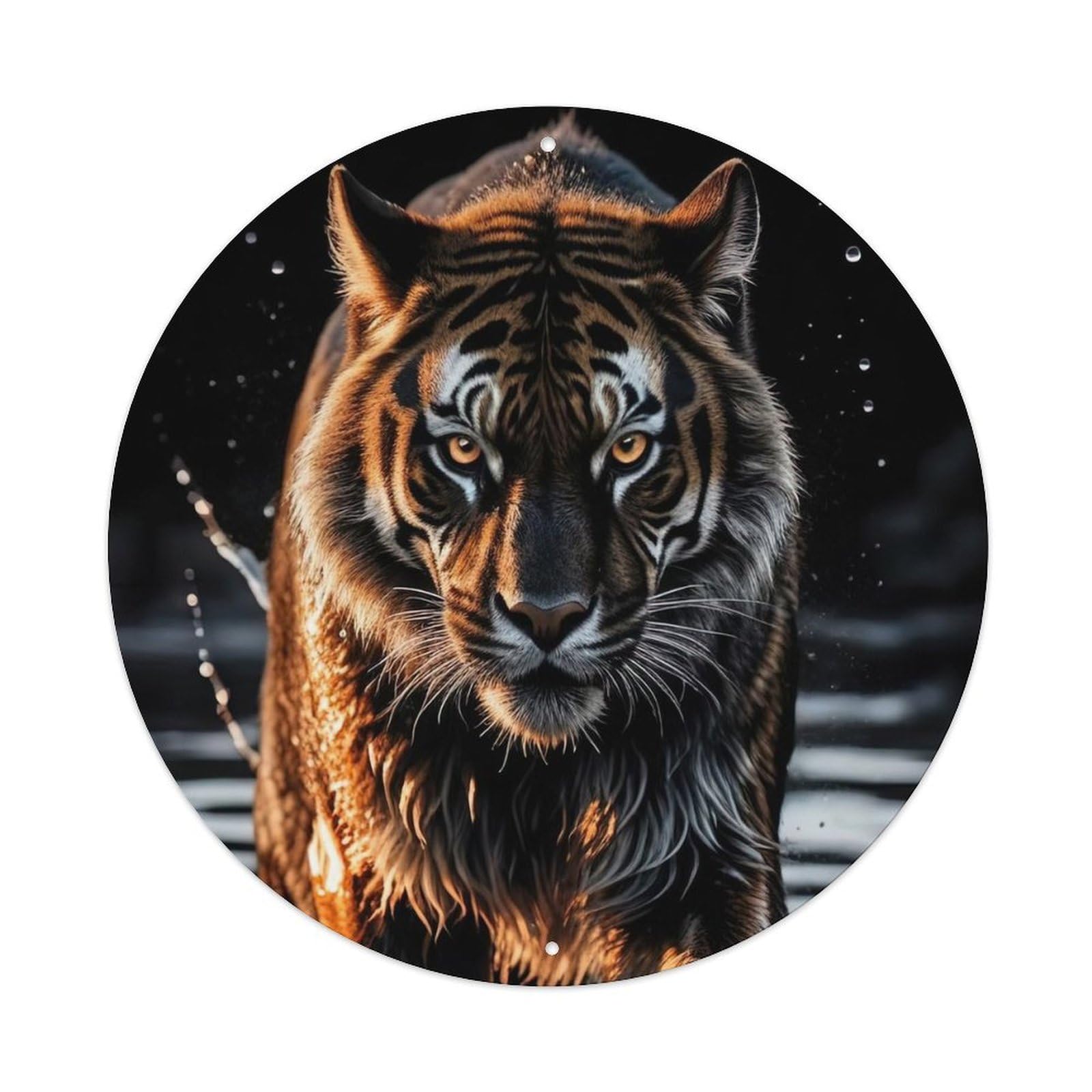 Animal Artwork Tiger in The River Metal Tin Sign