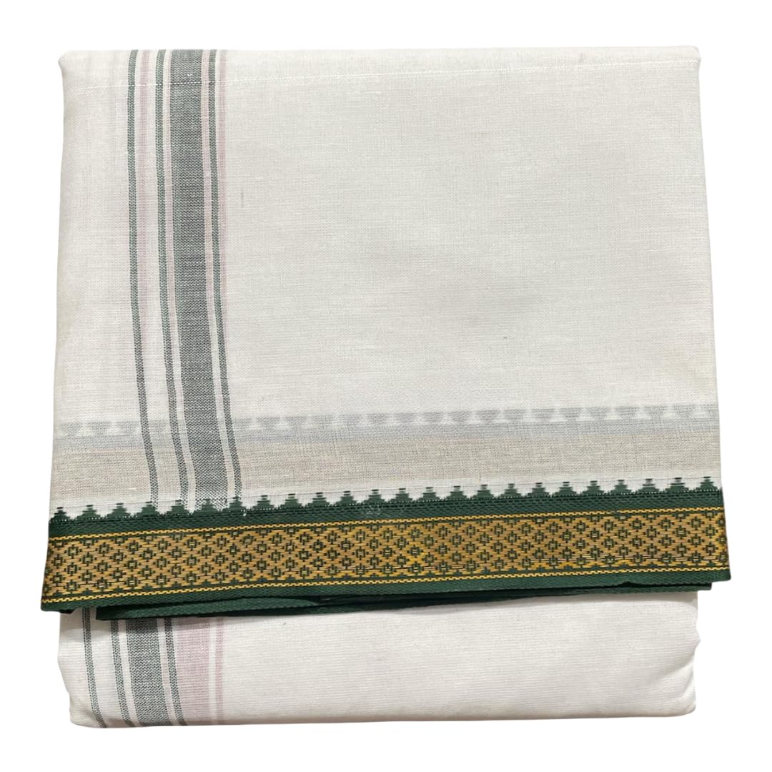 Men's Traditional Poly Cotton Dhoti, 9x5 Size, White, Regular Fit, Assorted Color-image-15