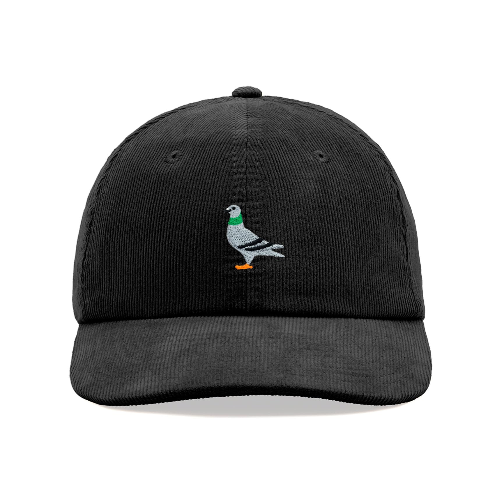 Pigeon Corduroy Baseball Cap Vintage Unisex Dad Hat Adjustable Black