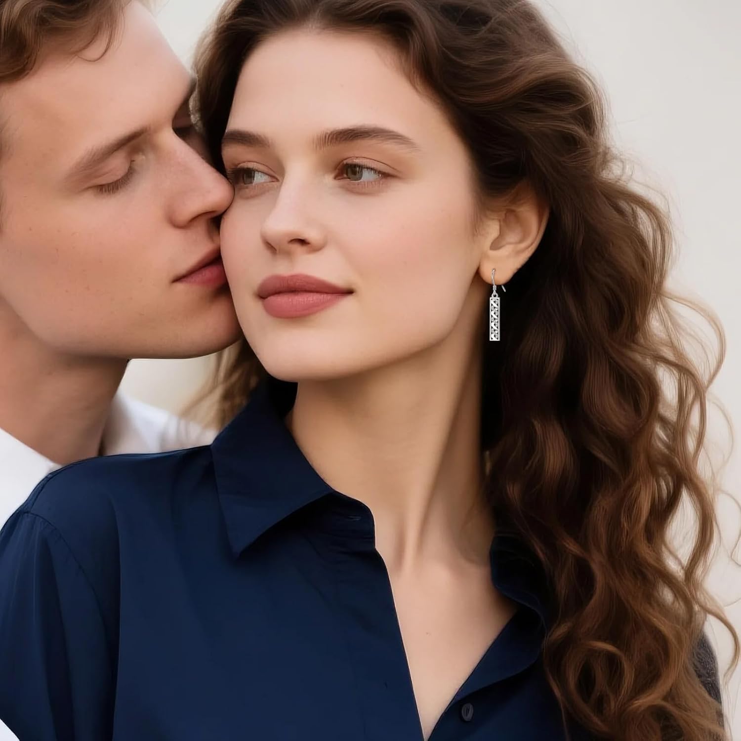 CRMAD S925 Sterling Silver Celtic Knot Bar Earrings for Women, Vintage Celtic Inspired Dangle Drop Earrings - Image 3