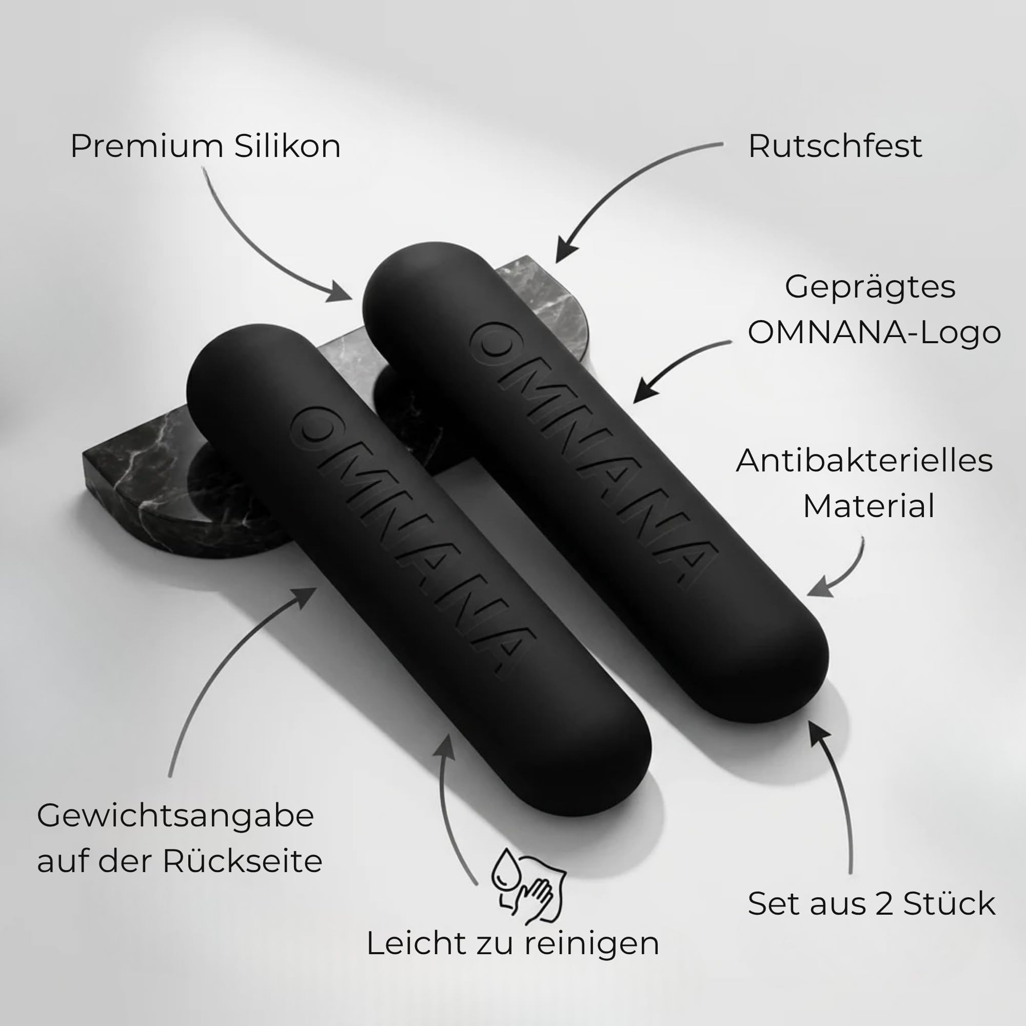 HEROBAR™ Silikonhanteln 2er Set (2x1 kg / 2x2 kg) – Pilates Kurzhanteln – Kleine Hanteln für Krafttraining, Yoga & Home Workout – Rutschfestes Hantelset für Fitnesstraining