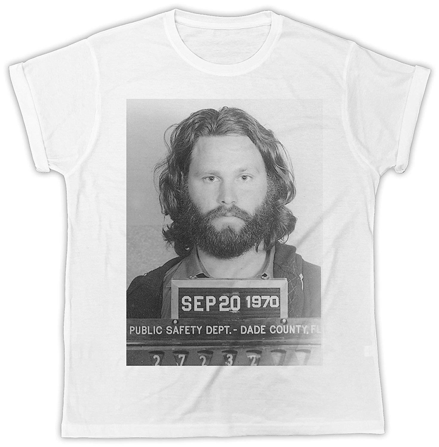 JAMZZY TEE Jim Morrison Mugshot Funny Gift Designer Unisex T-Shirt