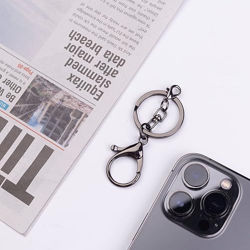 Miniatura 8 de 20 juegos de ganchos de pinza de langosta con anillo de llavero dividido plano con clip de gatillo giratorio con cierre de langosta pequeño para