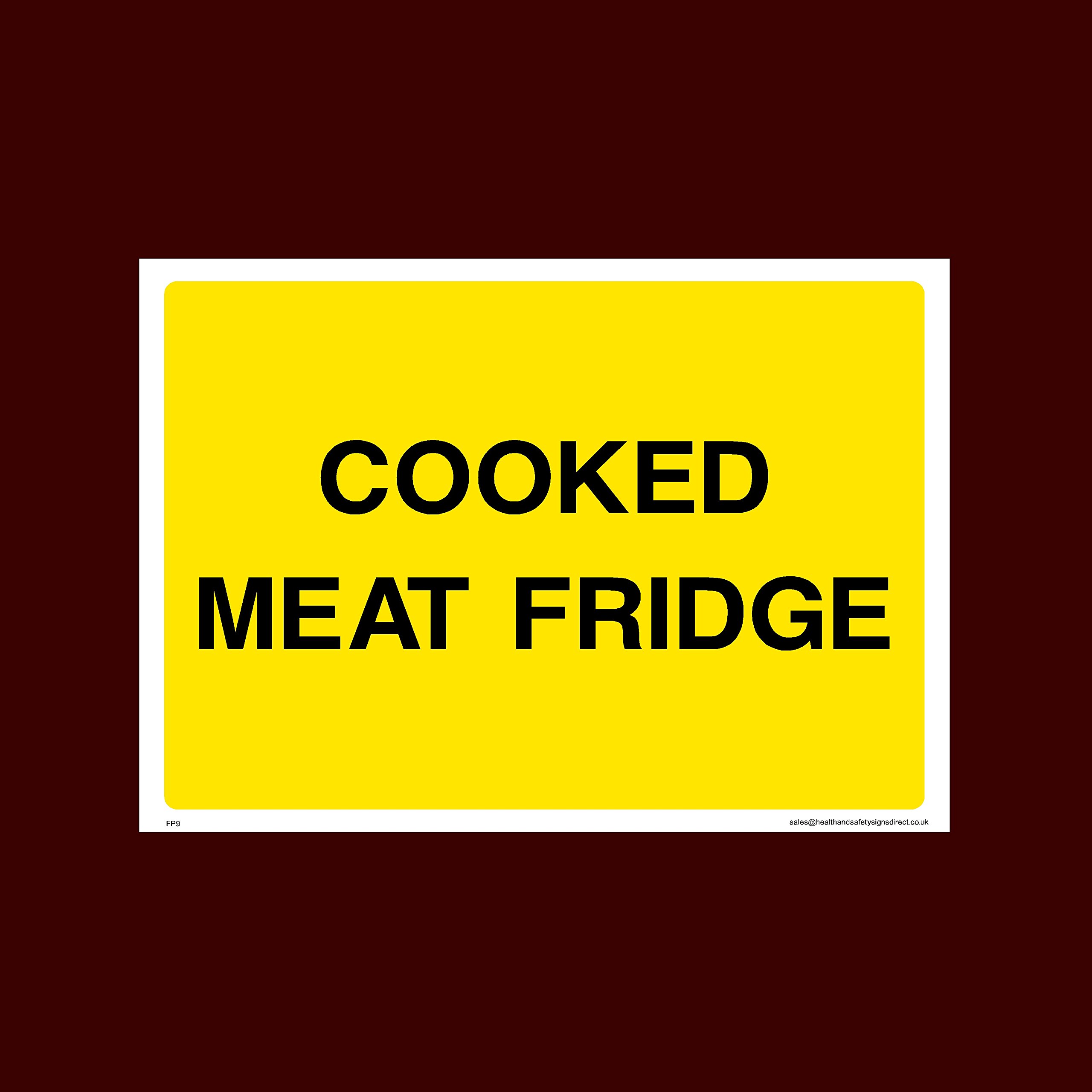 USSP&S Cooked Meat Fridge Sticker/Self Adhesive Sign - Raw, Cooked, Preparation, Fish, Food, Wash Hands (FP9)