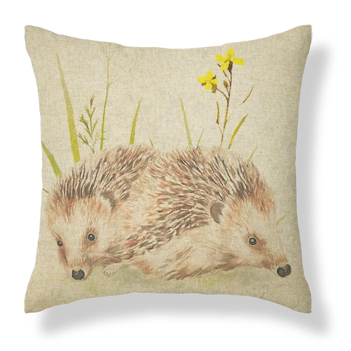 Harrison Cropper Henry Hedgehog Country Animal Print Cushion Cover Stags Hare Cow Pig Pheasant Duck (, 18")