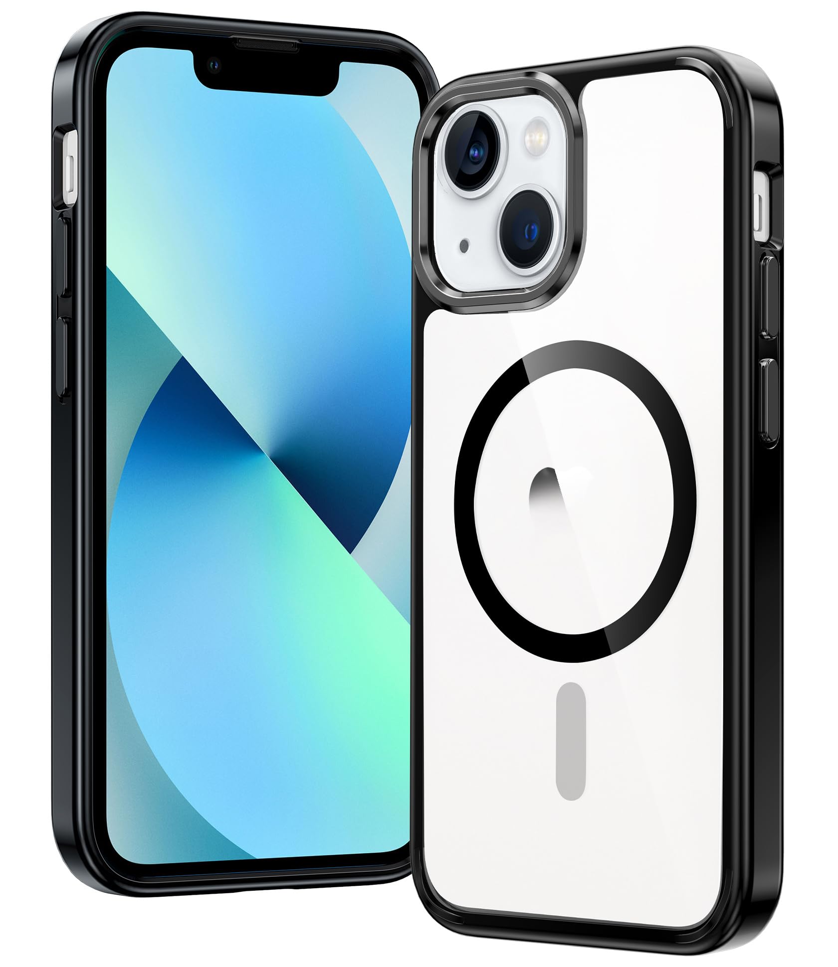 FNTCASE for iPhone 13 Mini/12 Mini Clear Case Compatible with Magsafe | Anti Yellowing, Military Grade Drop Protection, Slim Magnetic Phone Cases, Shockproof Bumper, Transparent Cell Cover