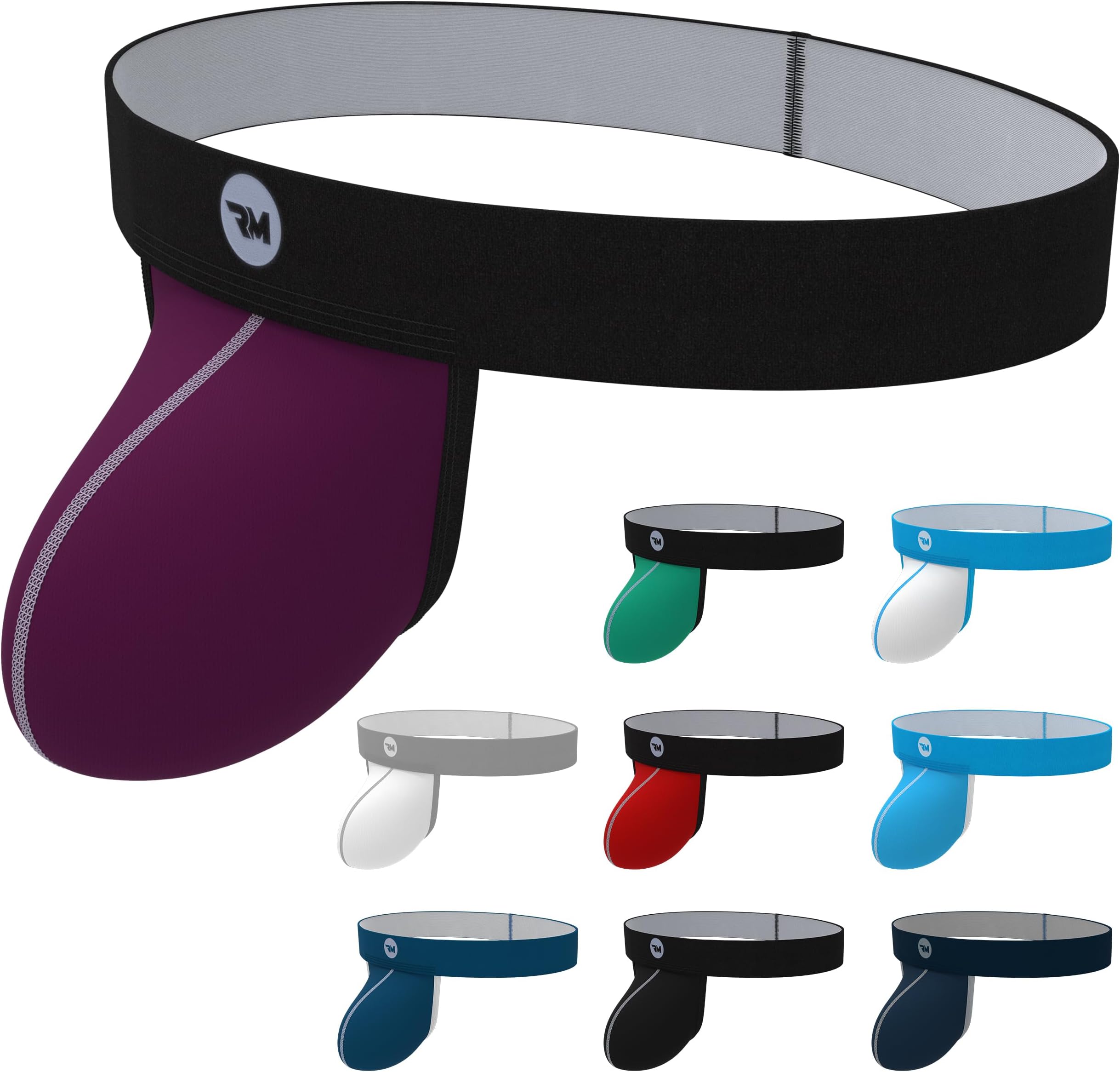 Real Men Boxer Briefs Nylon Pouch D 4 PK (White Black Grey Cyan) Traditional Men's