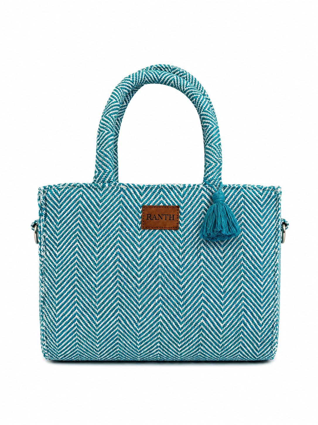 Jacquard Boxy Handbag for Women | Premium Structured Office & Casual Wear Tote Bag | Double Handle with Long Sling Strap | Stylish Jacquard Shoulder Bag-image-24