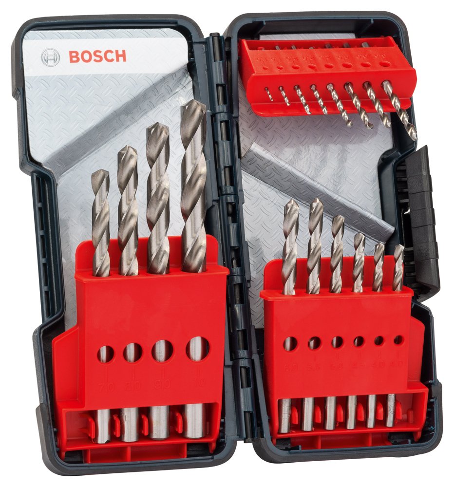 Bosch Metallbohrer-Set HSS-R 118° – 18-teilig Mit Kasten Für Stahl, Gusseisen & Mehr
