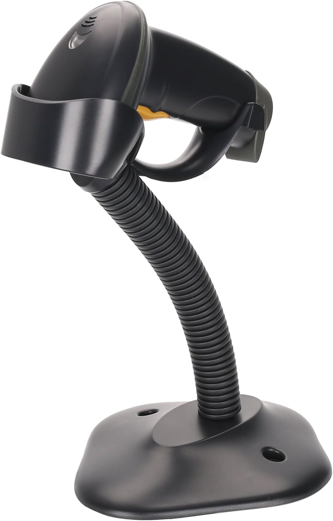 Laser Barcode Scanner, UNIDEEPLY 1D Hand-Free and Handheld Barcode Reader, USB Barcode Reader with High Speed up to 200scans/sec, with Adjustable Stand Holder, Black Color