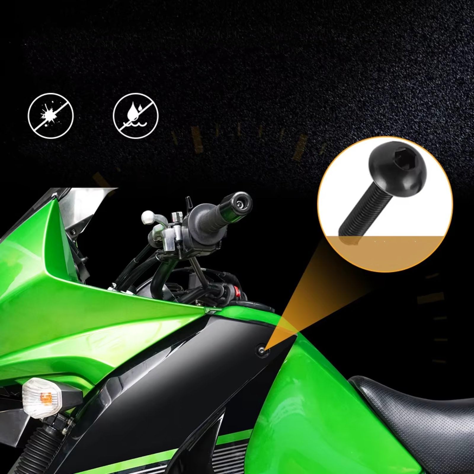 Motorrad Schrauben Kompatibel Mit Yamaha Für YZF Für R1 Für R15 Für R25 Für R3 Für R6 Für R125 Motorrad-Verkleidungsschrauben, Karosserie-Befestigungsclips, Schraubenmuttern-Set, 155 Stück(Black)