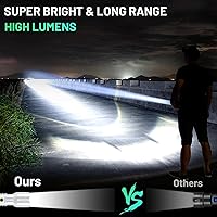 Vista 2 de Linternas láser de 5000.000 lúmenes altos, recargable, linterna LED súper brillante, 5 modos de luz de flash de alta potencia, linterna táctica