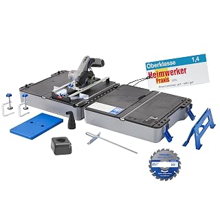 Dremel Blueprint Bürstenlose 12V Akku-Mobile Sägestation mit 1x Kompakt-säge, 1x Sägetischkoffer, 1x 2.0 Akku + Ladegerät, 1x Multi Material Kreissägeblatt, 2x Schraub-zwingen, Mehrere Schnitt-Arten - Amazon product rated Grade A