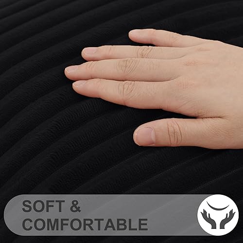 Miniatura 2 de Juego de 2 fundas de almohada decorativas de 20 x 20 pulgadas, fundas de almohada de franela de felpa suave de doble cara para sofá, sala de estar,