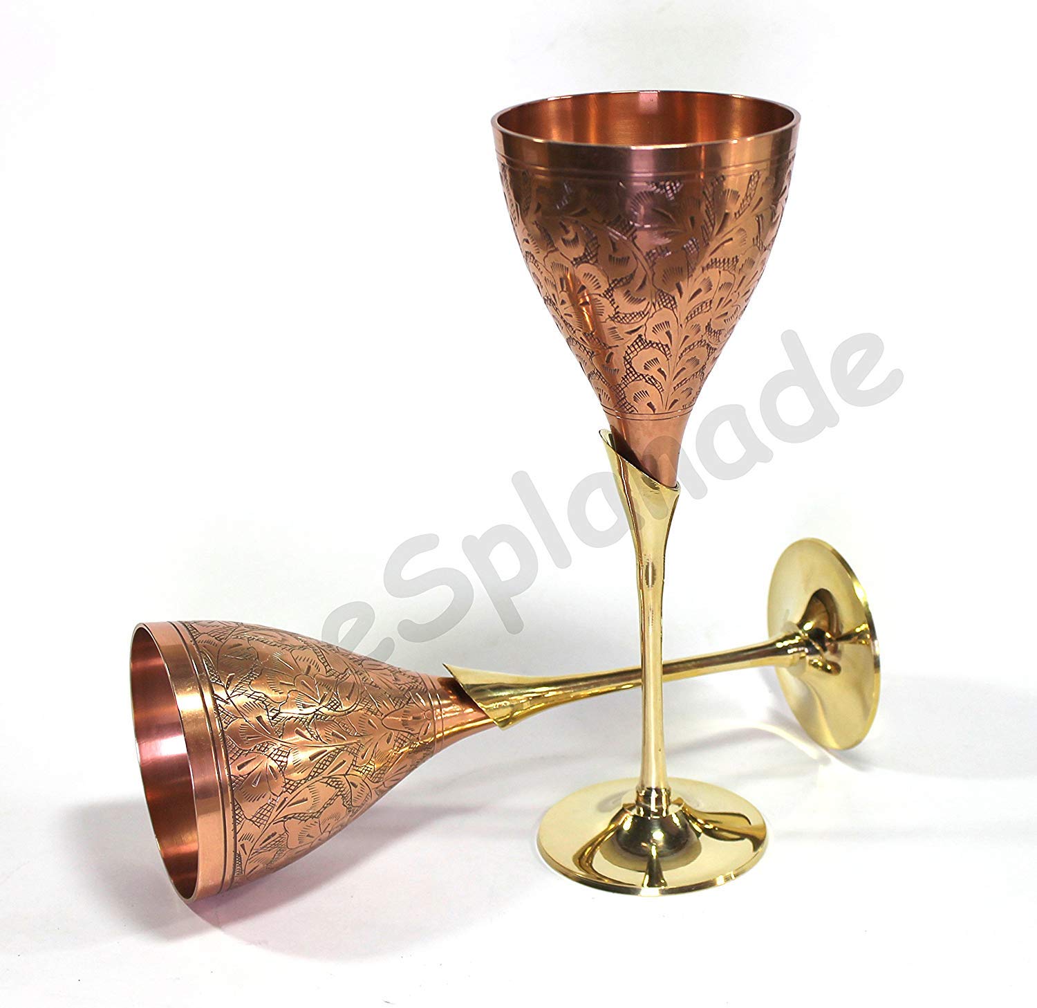 Copper Plated Champagne Glasses - Set of 2 -4