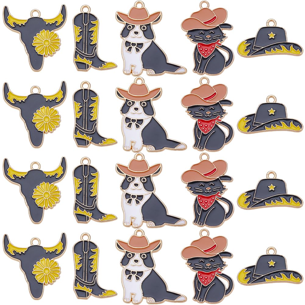 Breloques de cowboy en émail pour personnaliser vos bijoux de festival
