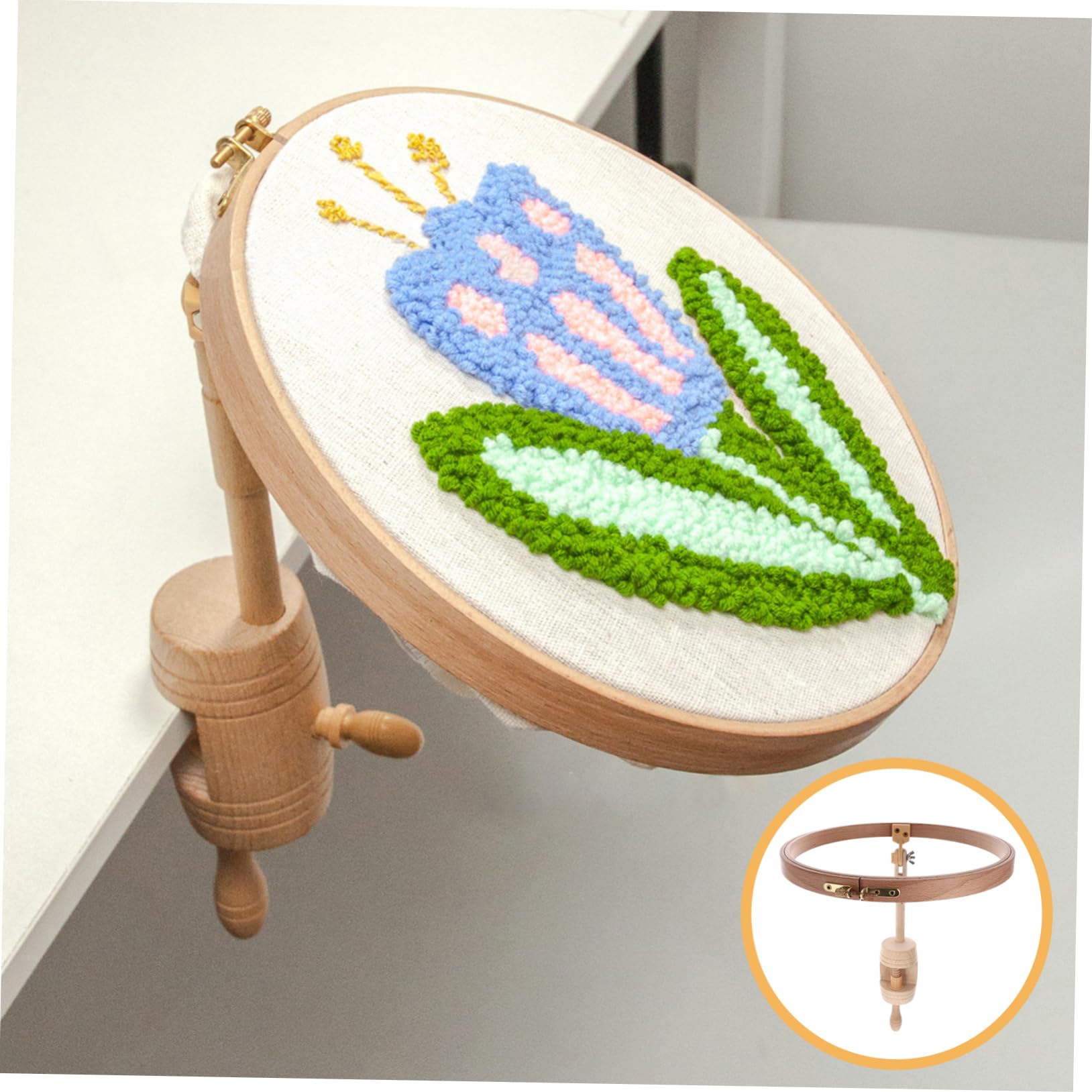 DOITOOL Bastidor de Bordado de Escritorio Estante de Punto de Cruz para Mesa de Madera Estante de Bordado Ajustable para Proyectos de Punto de Cruz Casa