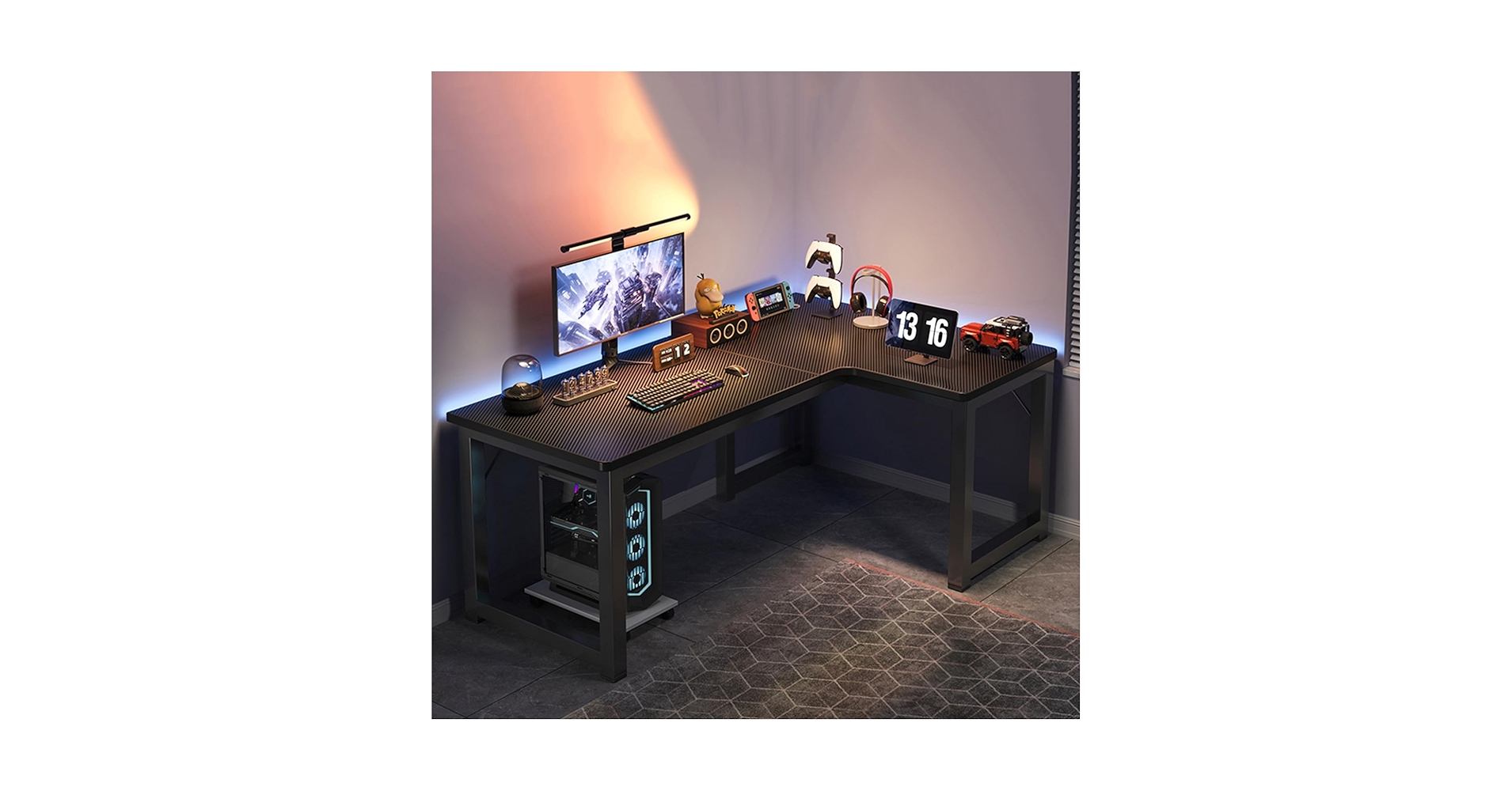 L字型デスク パソコンデスク 幅120cゲーミングコーナーデスクラック付収納 Amazon | DOMY HOME l字デスク パソコンデスク L字型 幅120cm