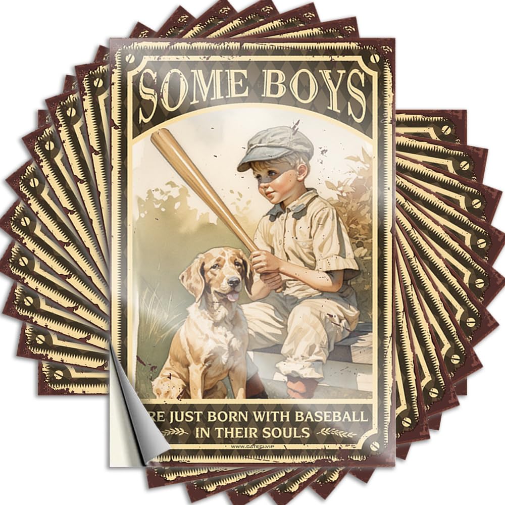 Smiley Face, Funny Sticker Bumper Some Boys are Just Born with Baseball in Their Souls | Earth Aesthetic(12X18CM)