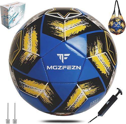 Soccer Ball Size 5&Size 3 for Youth and Adults,Indoor Training Practice Soccer Ball,Gift Idea for Kid with 1 Pump 1 Net Bag and 2 Needle