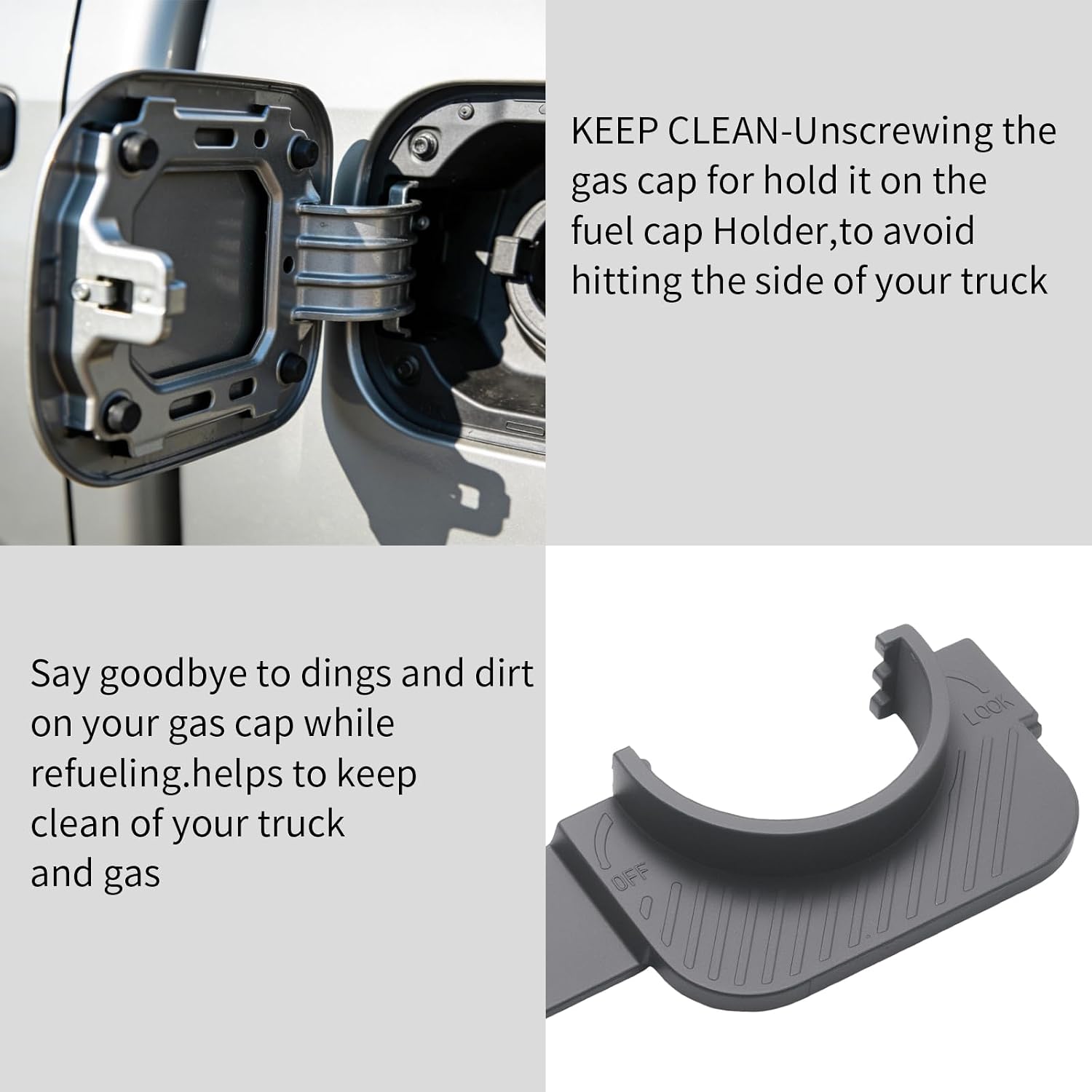 Black Gas Cap Holder, Automotive Replacement Fuel Tank Caps Hook Bracket, Replacement for Toyota Tacoma 3rd Gen 2016-2022