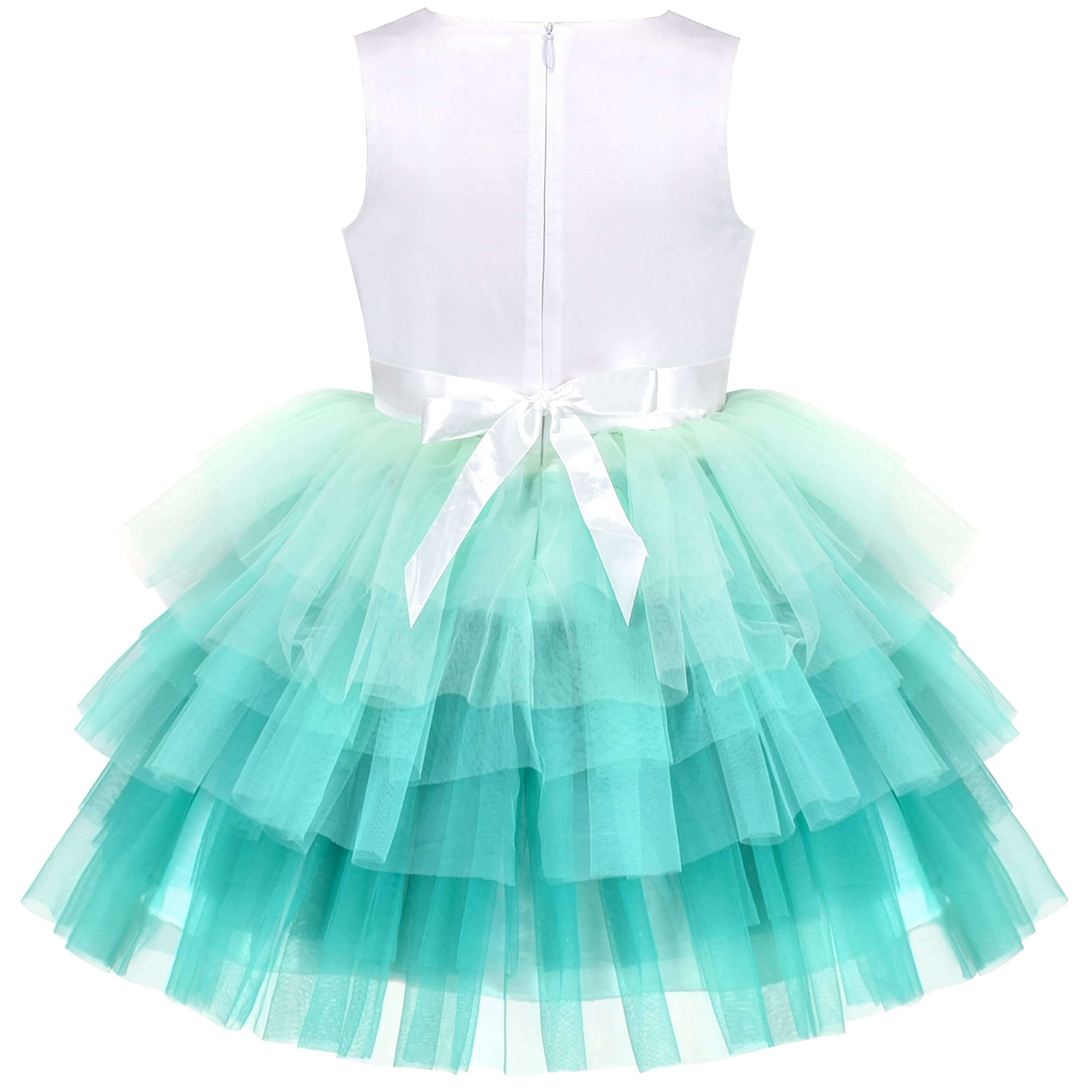 Vestido para niña Cumpleaños Princesa Volante Fruncido Pastel Globo Impresión 3-10 años