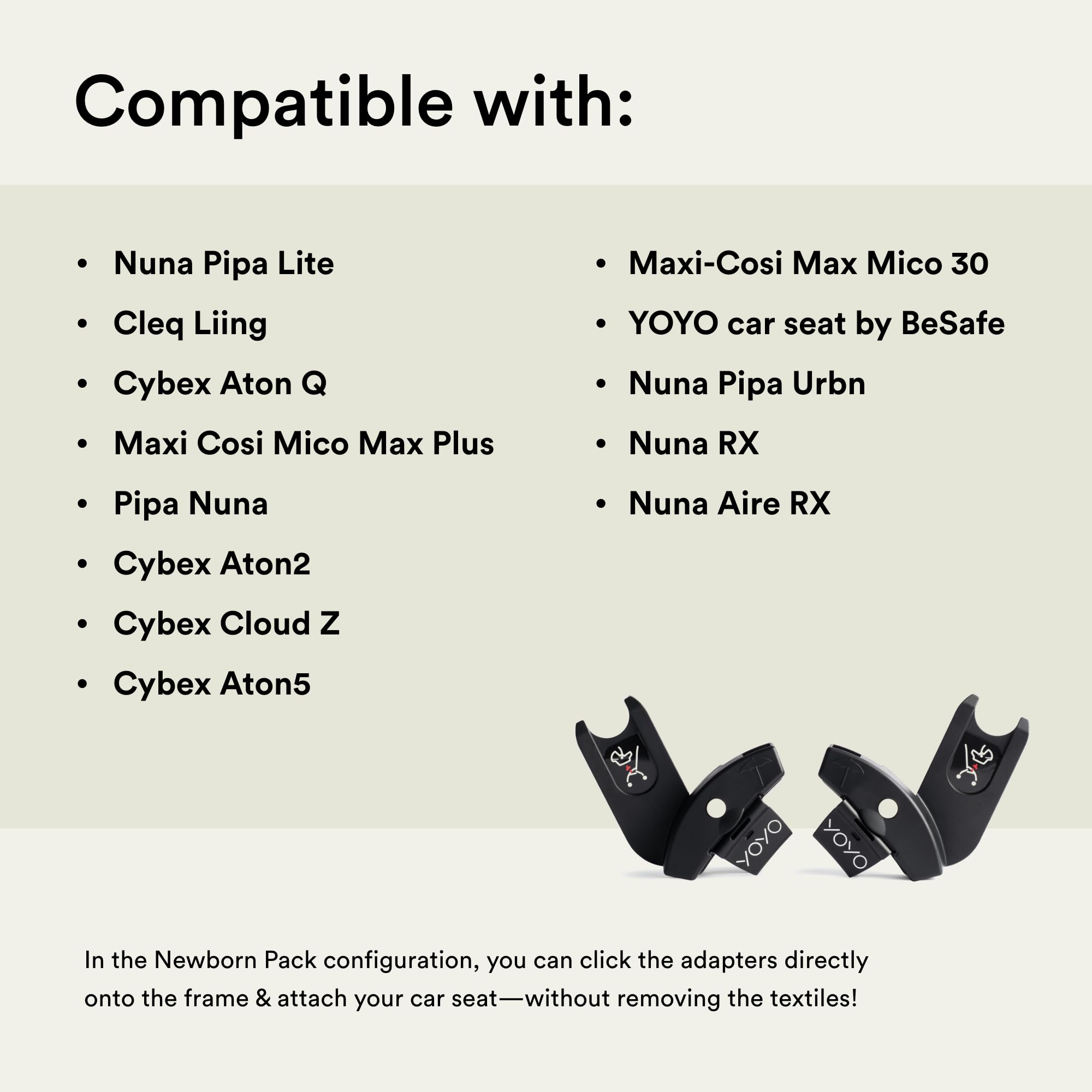Stokke YOYO Car Seat Adapters, L Version, Car Seat to YOYO3 Stroller Frame