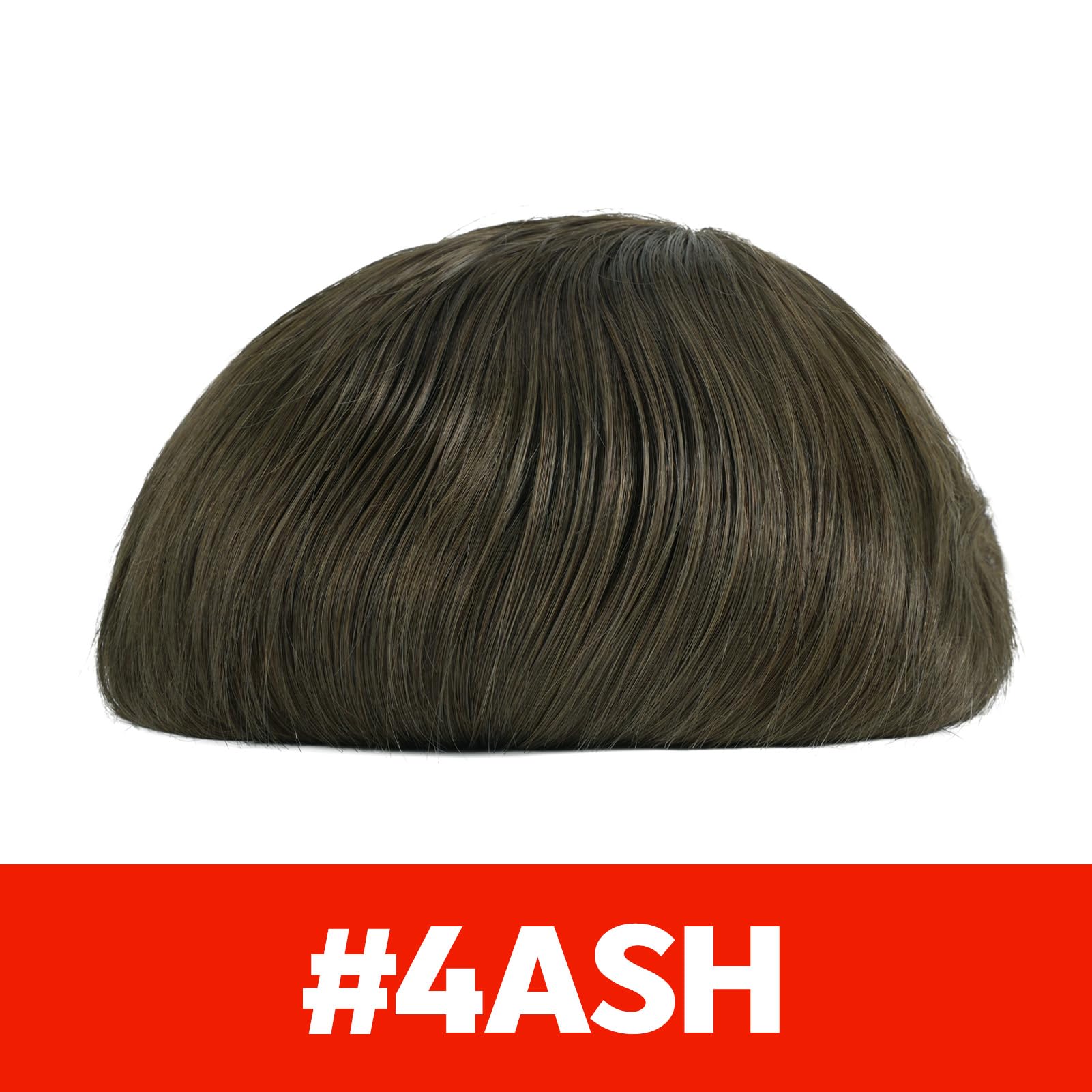 Lordhair Tupet bez węzłów, dla mężczyzn, skóra z prostym wstrzykiwaniem, system włosów ludzkich, rozmiar podstawowy 20 x 25 cm, lekka, średnia gęstość (#4ASH)