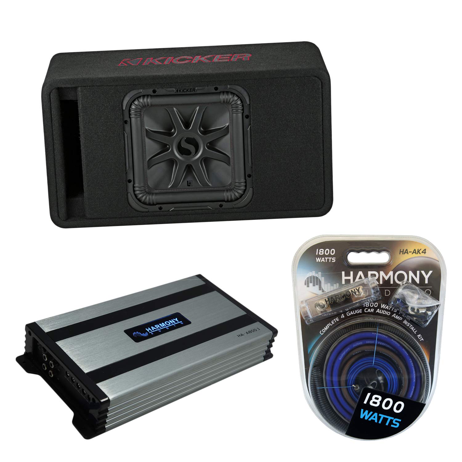 Harmony Audio HA-A800.1 Car Stereo Mono 1600W Sub Amp, 45VL7R122 Car Audio L7R Solobaric L7 Single 12