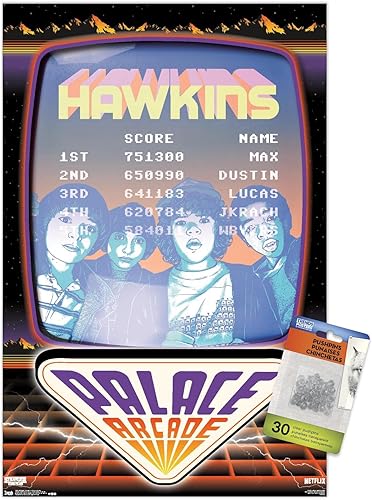 Netflix Stranger Things Season 2 - Póster de pared con alfileres de palacio