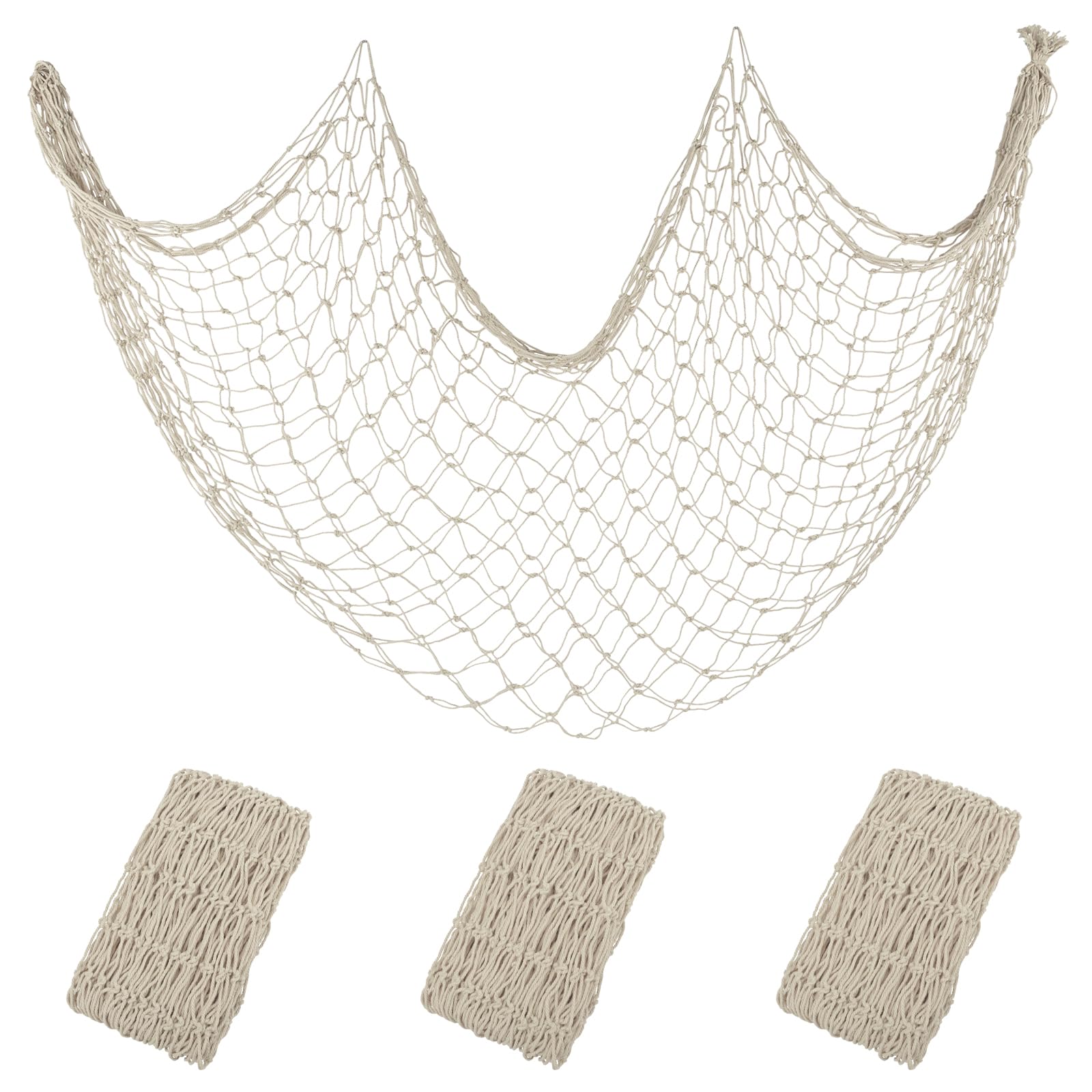 Photo 1 of Patioland 3 Pack Decorative Fishing Net, Beige