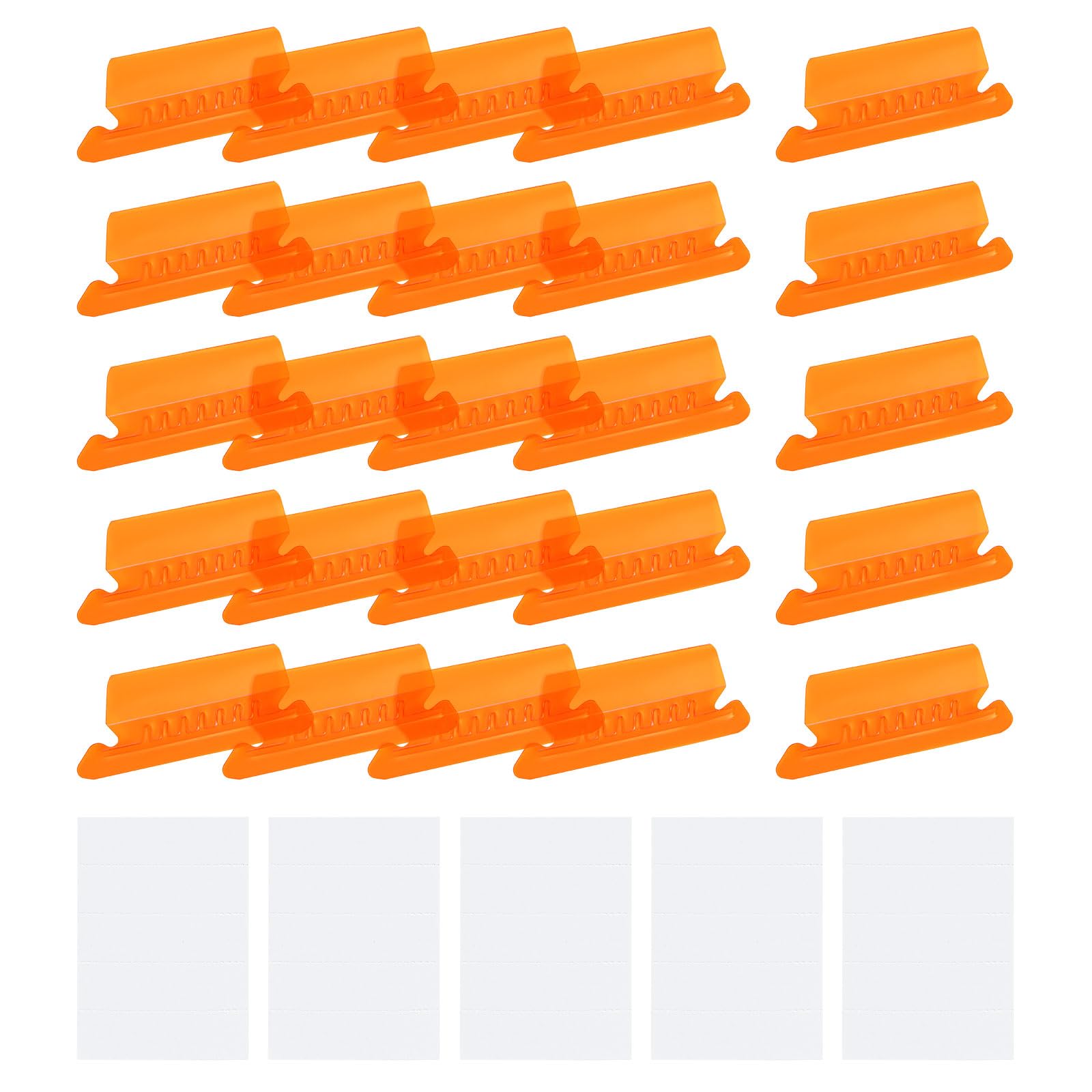 uxcell Hanging File Folder Tabs, 2 Inch Insertable Tabs and Inserts Plastic Clear File Organizer Labels Filing for Folder Quick Identification, Orange