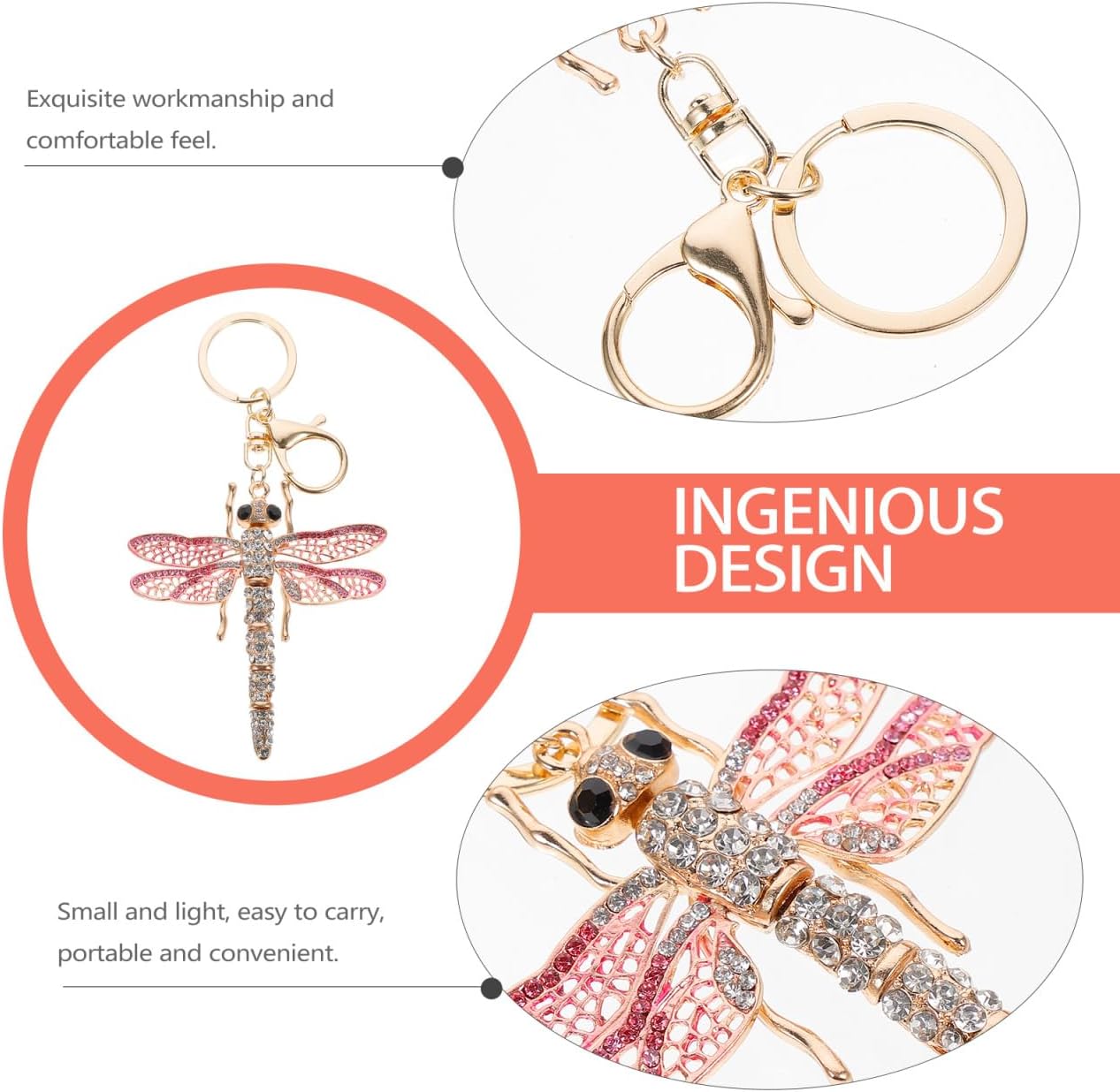 Dragonfly Keychain car Charm Butterfly Keychains for Women - Creative Gradient Color Key Pendant Dragonfly- Design Key Chain Bag Decor - Image 4
