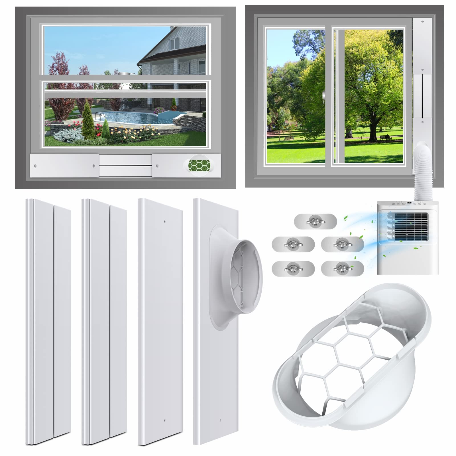 Buy Portable AC Window Kit AC Window Seal Plates Kit with 5.1” Coupler