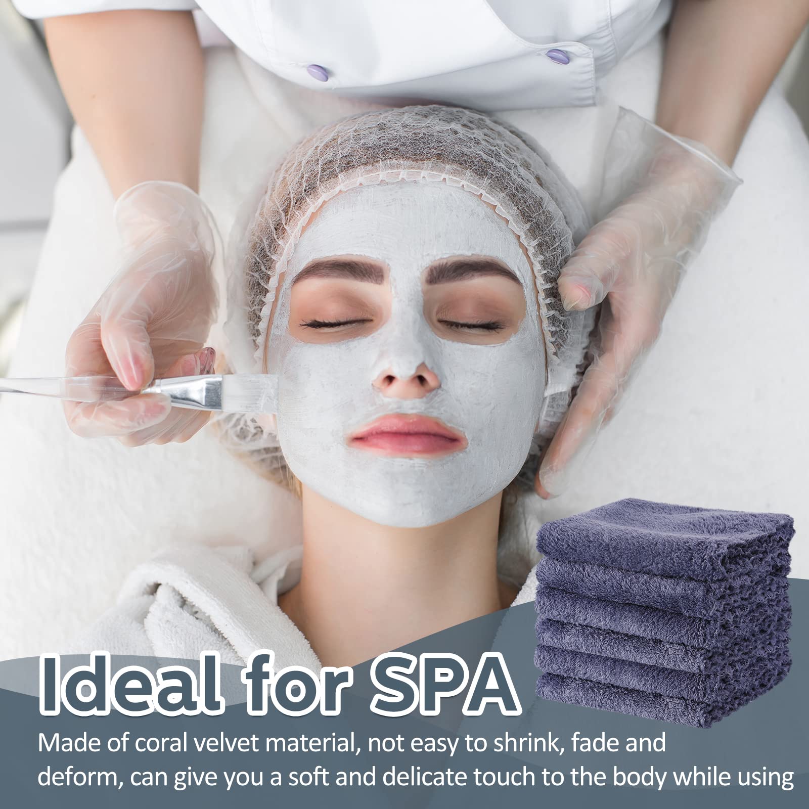 Newwiee 100 paños de baño de secado rápido a granel, 12 x 12 pulgadas, toallas faciales de microfibra suave para tu cuerpo, spa y dedos (gris oscuro)