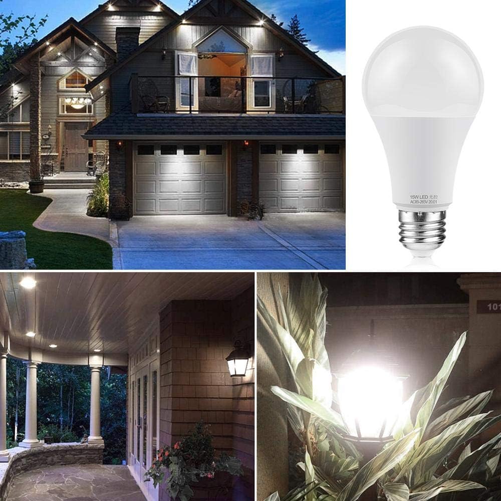 Szczęśliwe światła 5 Sztuk Ac85-265v 10w 15w Led Zmierzch Do świtu Lampka Nocna Żarówka Z Czujnikiem światła Inteligentna Lampa Automatyczne Włączanie/Wyłącza, 15w