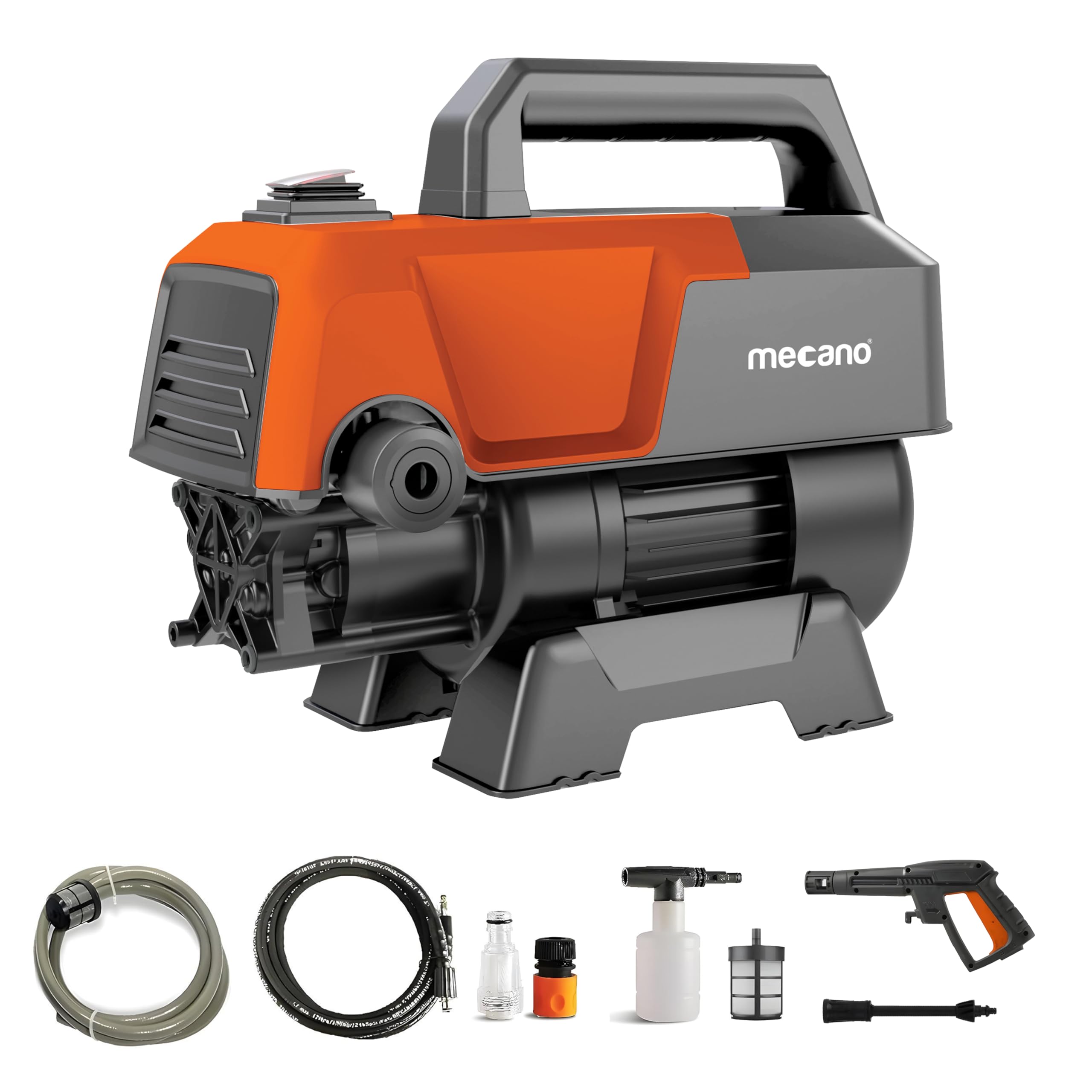 Mecano Smart125 High Pressure Car Washer for Home & Bike Cleaning, 1600W Induction Motor, 125 Bar, 7.9 L/min Flow, Portable Pressure Washer with 5M Hose & Spray Gun-image-35