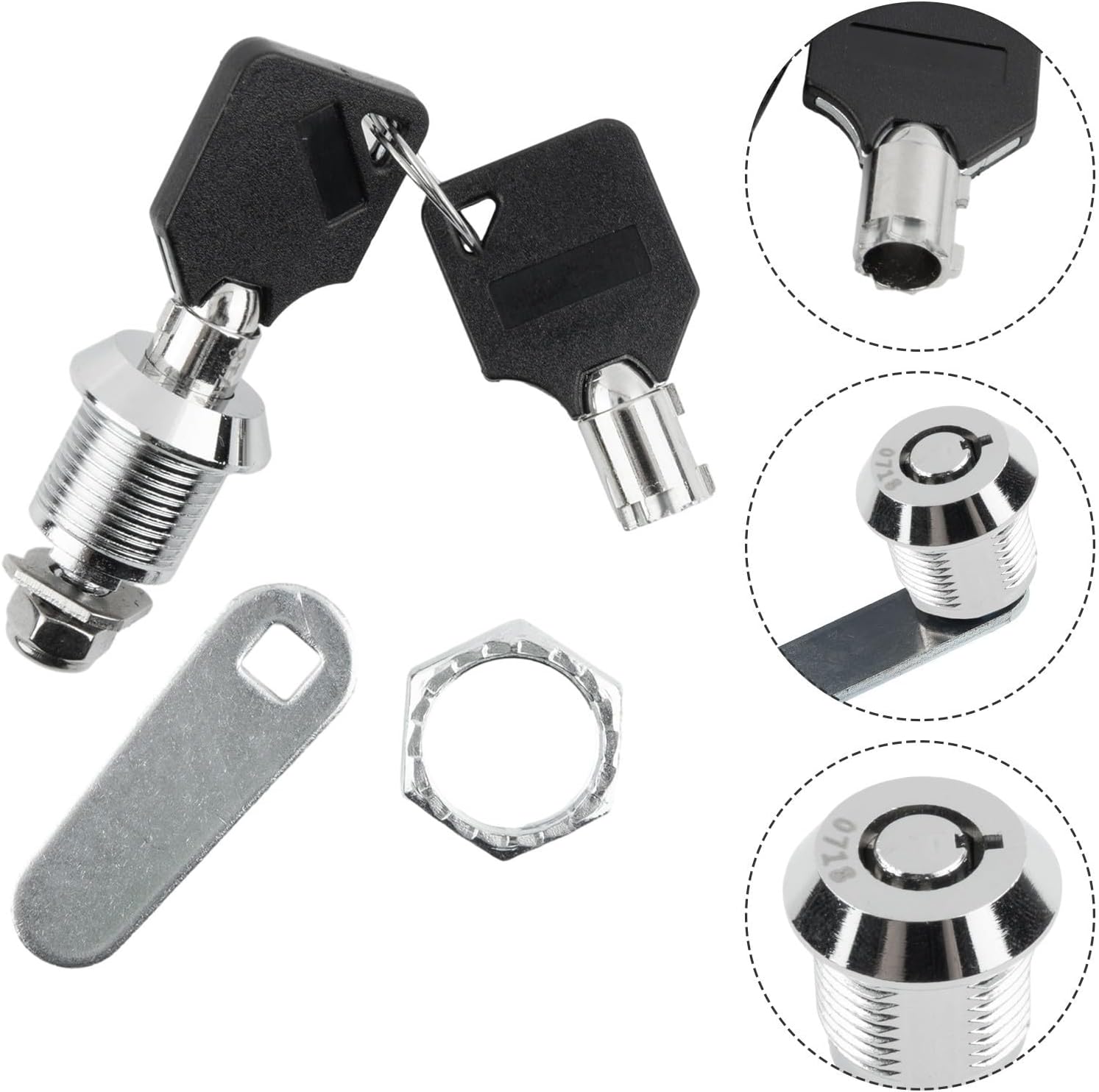 Easy to Use Cabinet Lock with 2 Keys Perfect for Drawer Cupboard Mailbox (16mm)