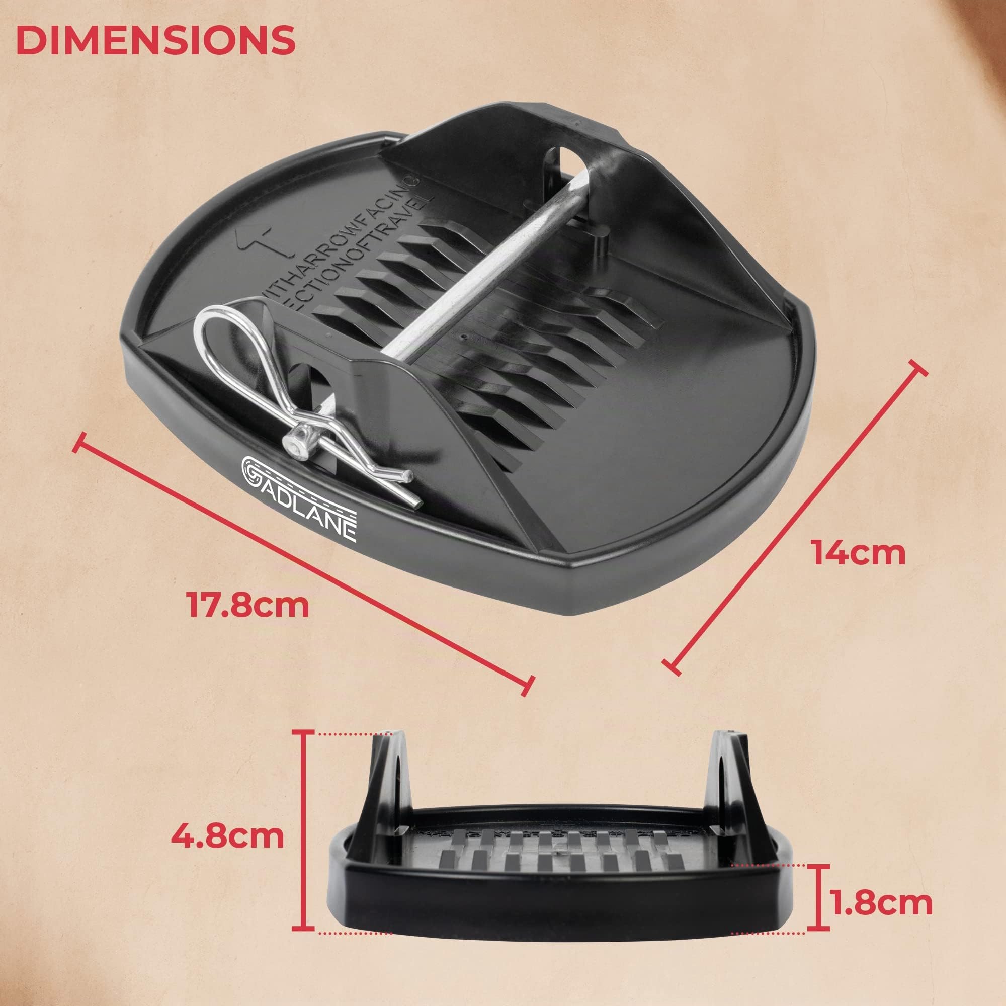 GADLANE Lot de 4 Patins Robustes pour cric de Caravane - Idéal pour stabiliser et empêcher Les Pieds de la Caravane de s'enfoncer dans Un Sol Mou (Pas d'outils nécessaires) - Lot de 4