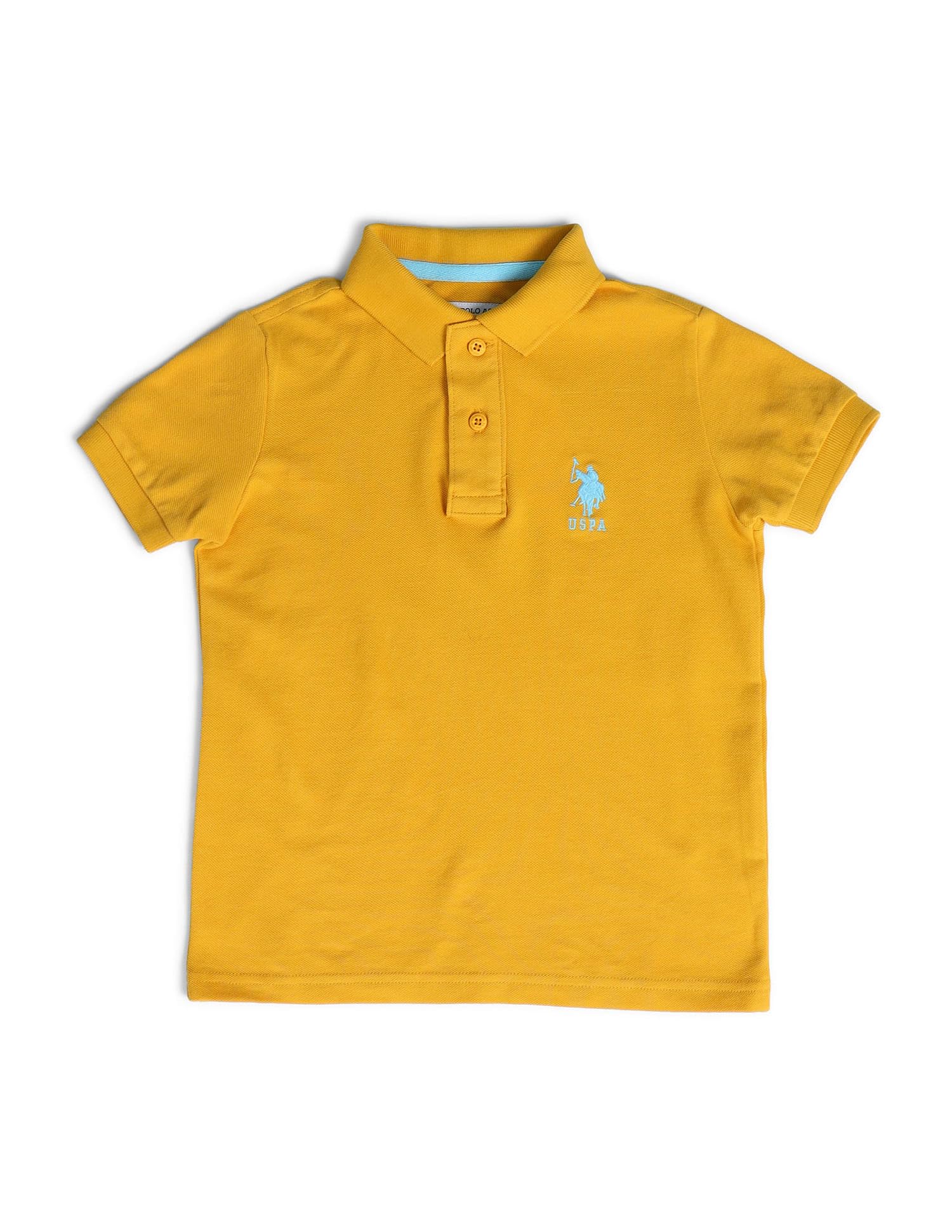 U.S. POLO ASSN. Regular Fit Boys Polo T-Shirts - Breathable Cotton Fabric, Short Sleeves T Shirt for Kids - 12M, Yellow 4