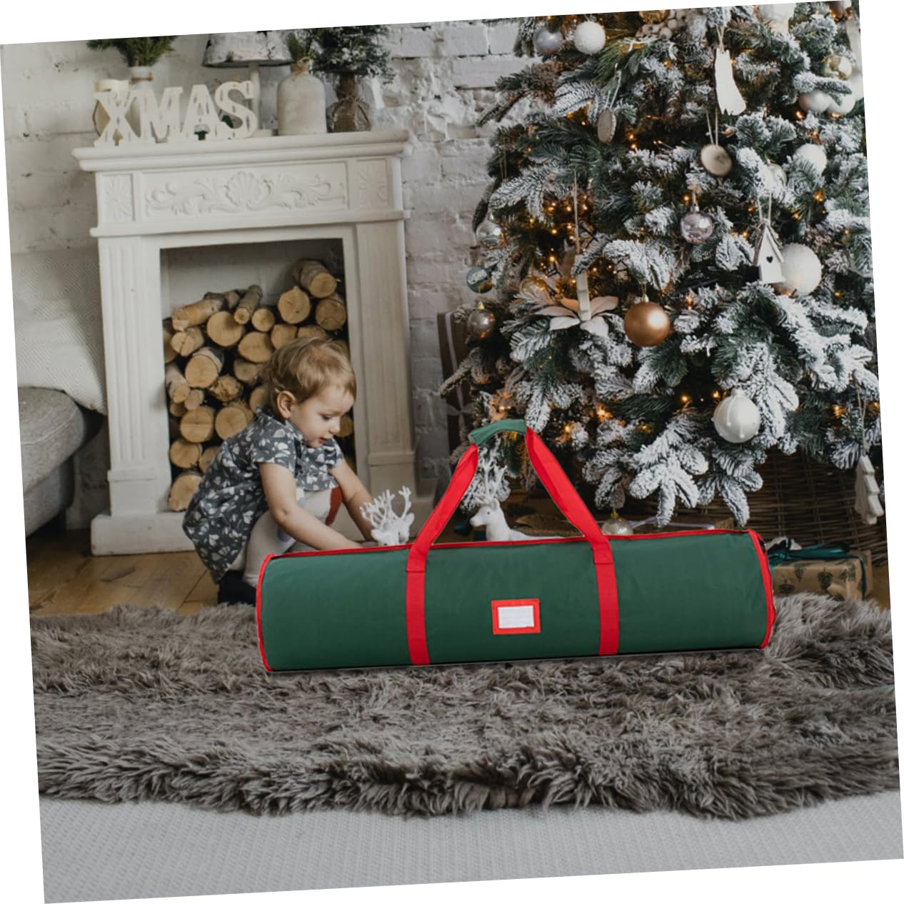 COLLBATH Geschenkpapier-aufbewahrungsbox Für Weihnachten Geschenkpapier-organizer Aus Strapazierfähigem Geschenkverpackungsbox Mit Griff Für Einfache Lagerung Und Transport