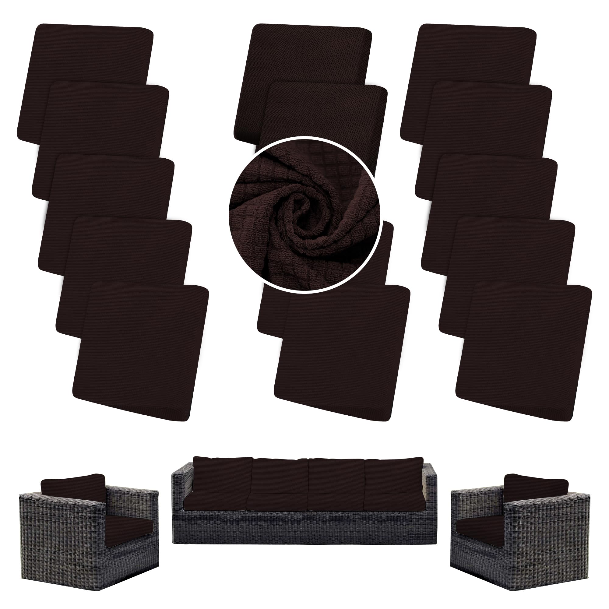 14PCS Patio Cushion Covers.Patio Furniture Couch SeatSlipcovers