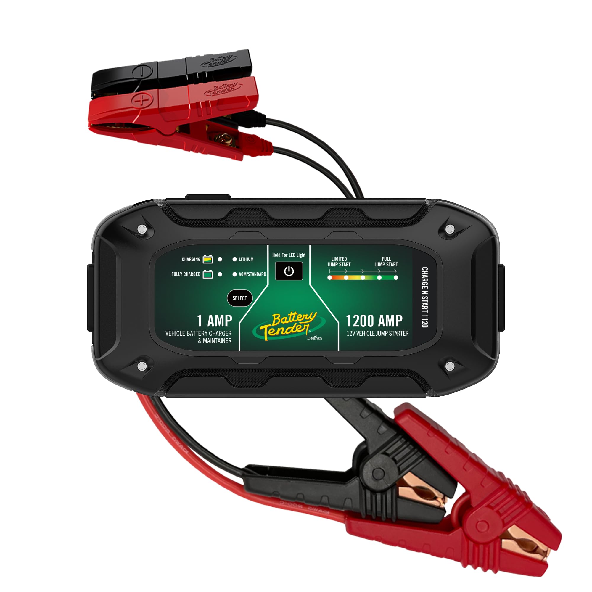 Battery Tender Charge N Start 1120 - Smart 12V 1 AMP Battery Charger and 1200 AMP Jump Starter