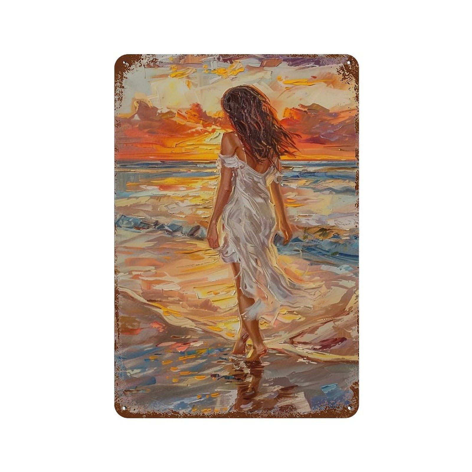 HDURYEYRYY Walk Into The Sunset Surf 03 Wall Retro Iron Vintage Art Metal Tin Sign Poster Modern Home Cofffee Club Art Bar Shop Decor 30x20cm