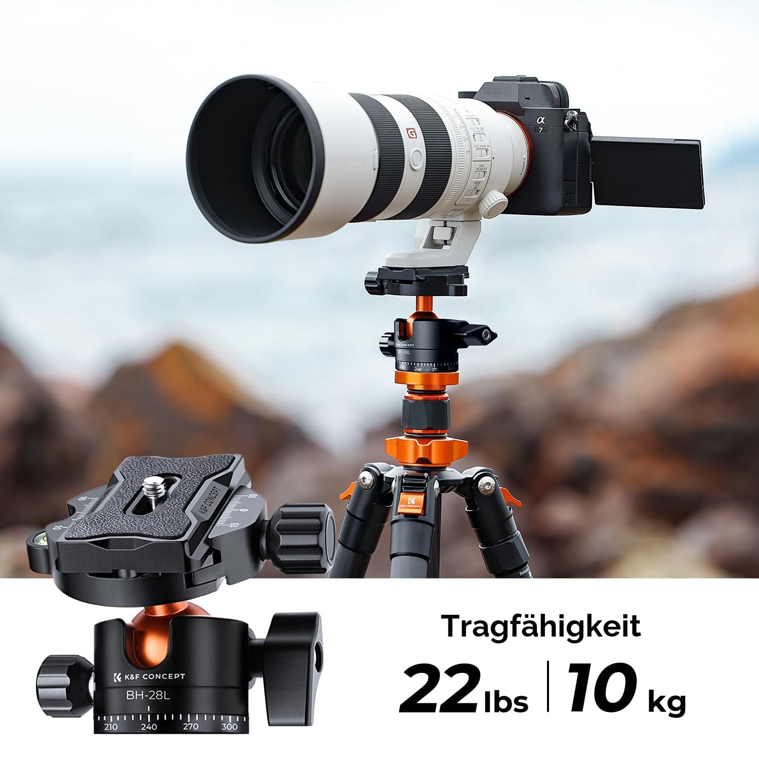 K&F Concept 172cm Carbon Stativ – Bild 5