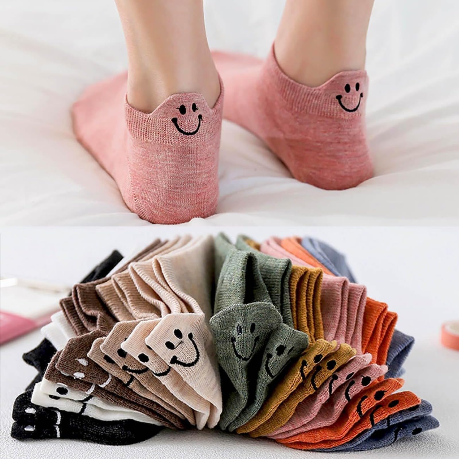 10 Pairs Novelty Socks Cotton Kawaii Embroidered Funny Low Cut Ankle Socks for Women Man