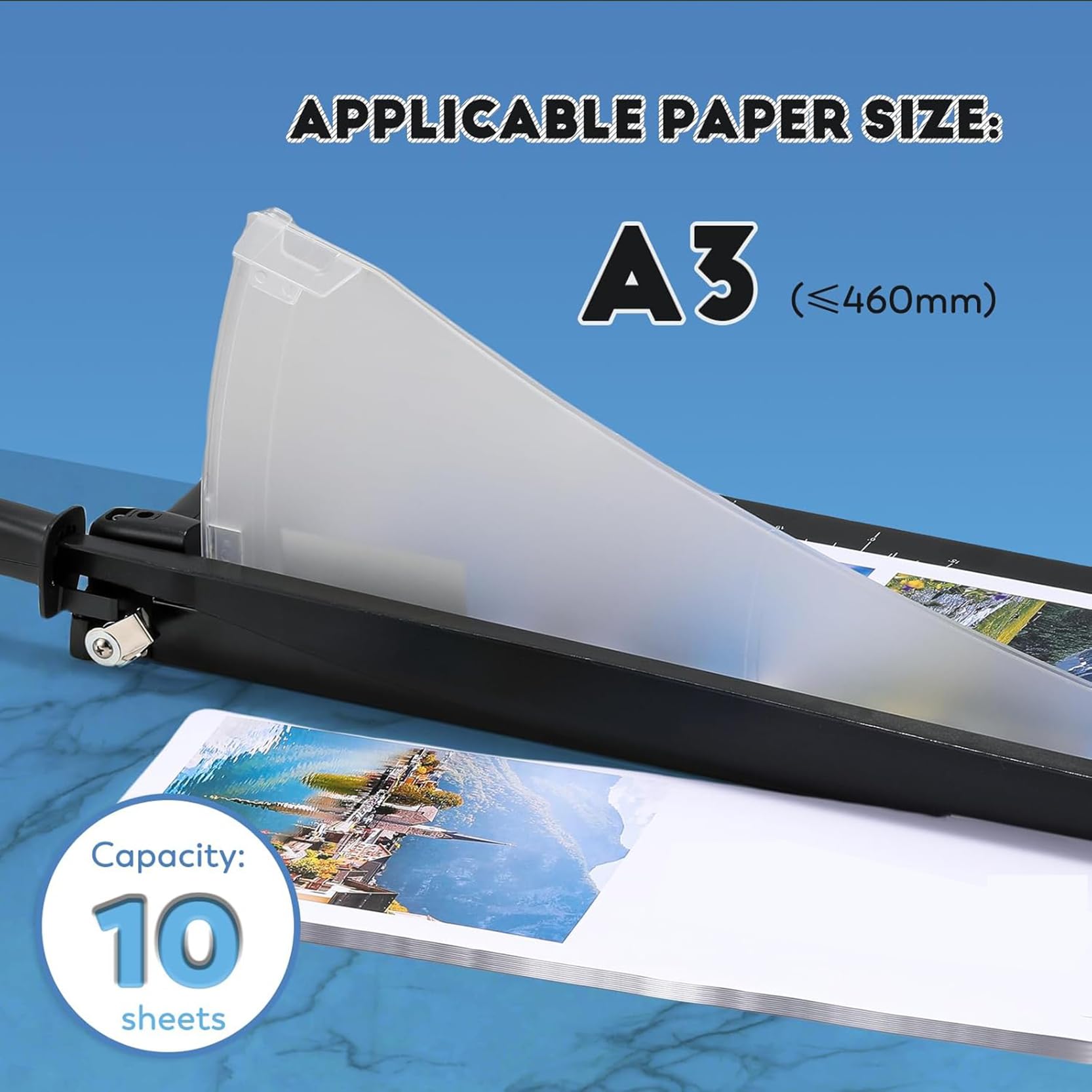 Taglierina per carta resistente, A3/A4, capacità di 10 fogli, lama in acciaio al carbonio resistente, taglierina manuale di precisione per foto e cartoncini
