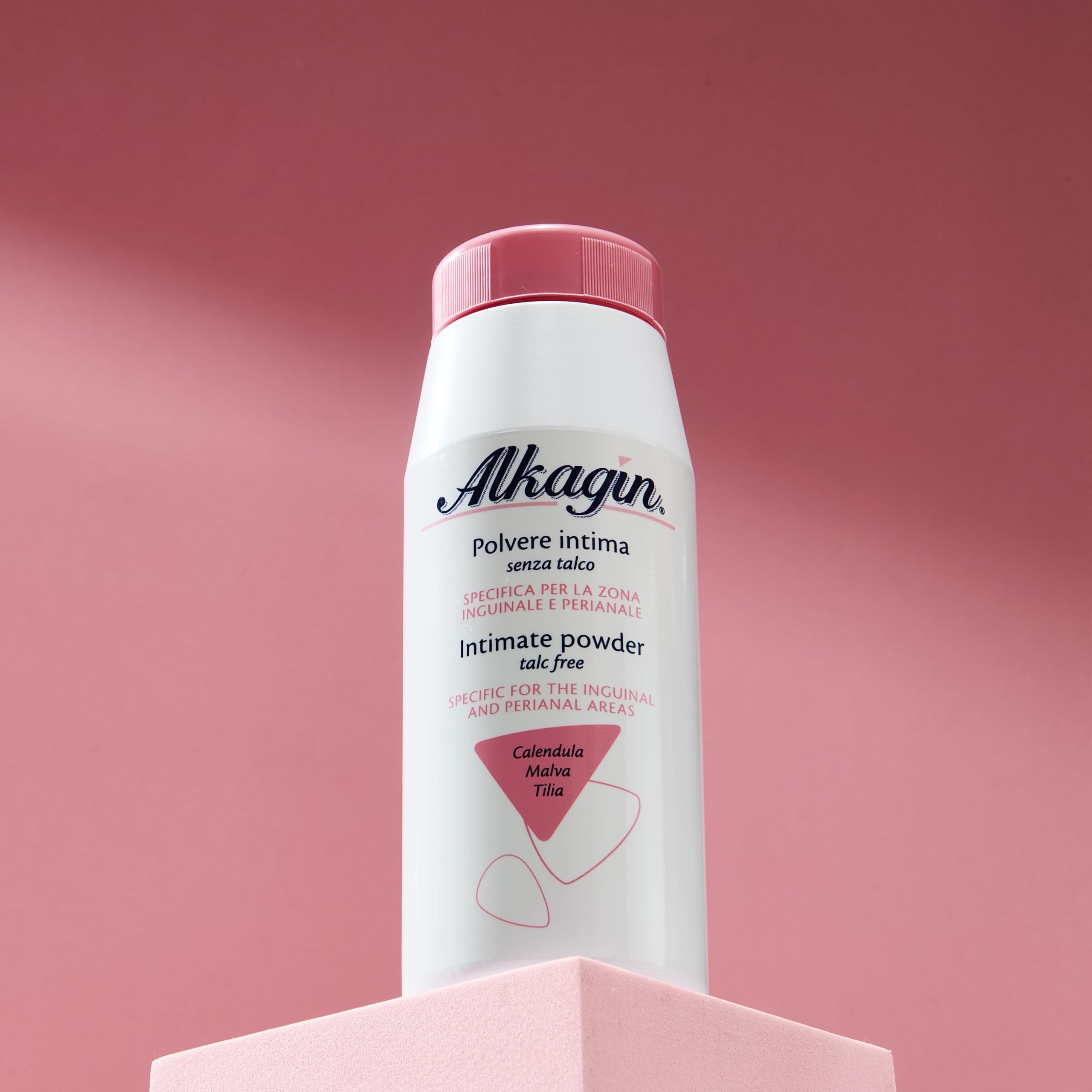 Alkagin Polvere Intima assorbente a base di Calendula, Malva e Tilia, Assorbe il sudore e l'umidità, Previene le Irritazioni, Senza talco, Formato 100g